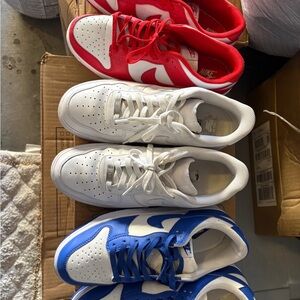 Nike White Low-Top Sneakers with Red and Blue Accents all 3 For the price